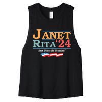 Janet Rita24 Here Come The Grannies Women's Racerback Cropped Tank