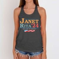 Janet Rita24 Here Come The Grannies Women's Knotted Racerback Tank