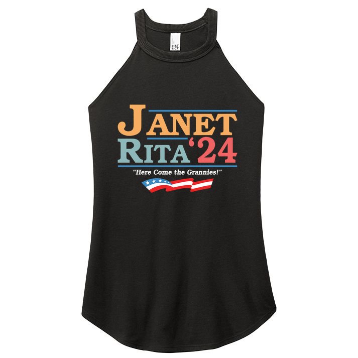 Janet Rita24 Here Come The Grannies Women's Perfect Tri Rocker Tank