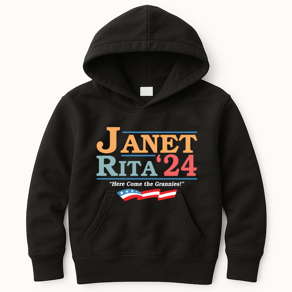 Janet Rita24 Here Come The Grannies Kids Hoodie