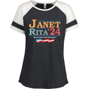 Janet Rita24 Here Come The Grannies Enza Ladies Jersey Colorblock Tee