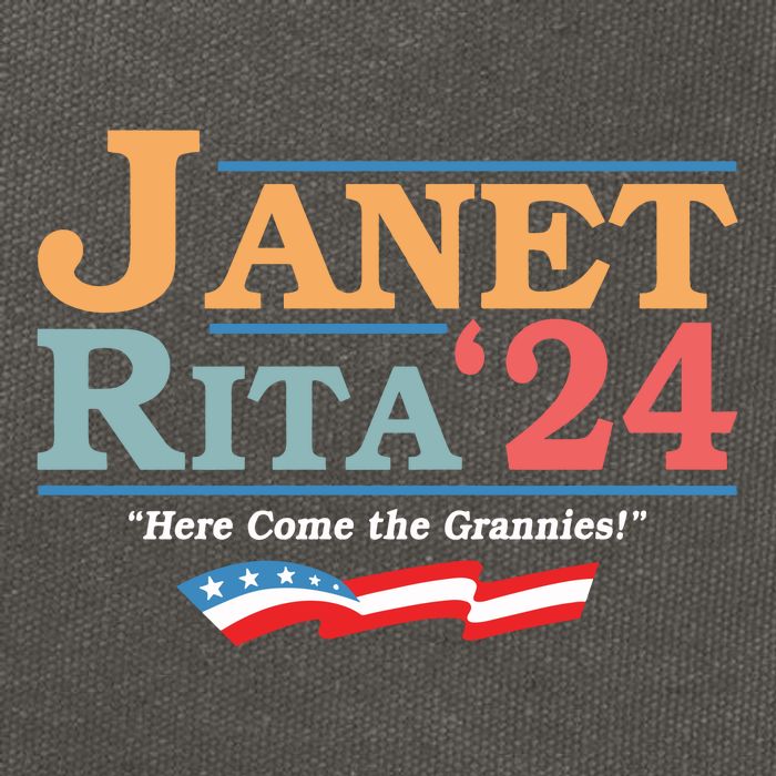 Janet Rita24 Here Come The Grannies Cotton Canvas Backpack