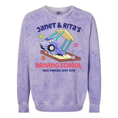 Janet & Rita Humorous Driving School Nice Parking Spot Colorblast Crewneck Sweatshirt