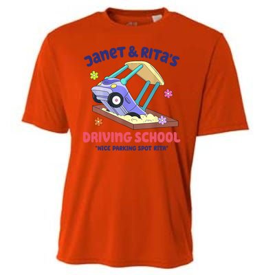 Janet & Rita Humorous Driving School Nice Parking Spot Cooling Performance Crew T-Shirt