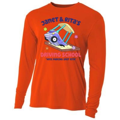 Janet & Rita Humorous Driving School Nice Parking Spot Cooling Performance Long Sleeve Crew