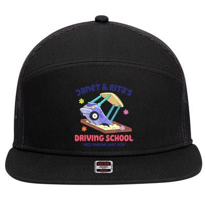 Janet & Rita Humorous Driving School Nice Parking Spot 7 Panel Mesh Trucker Snapback Hat