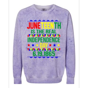 Juneteenth Real Independence Celebration Day History Graphic Gift Colorblast Crewneck Sweatshirt