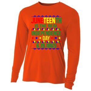 Juneteenth Real Independence Celebration Day History Graphic Gift Cooling Performance Long Sleeve Crew