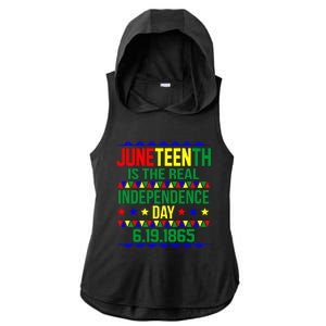 Juneteenth Real Independence Celebration Day History Graphic Gift Ladies PosiCharge Tri-Blend Wicking Draft Hoodie Tank