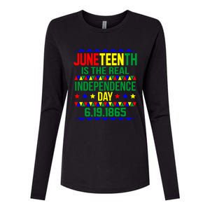 Juneteenth Real Independence Celebration Day History Graphic Gift Womens Cotton Relaxed Long Sleeve T-Shirt