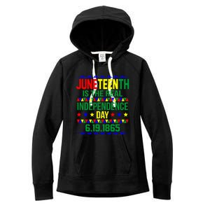 Juneteenth Real Independence Celebration Day History Graphic Gift Women's Fleece Hoodie