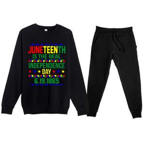 Juneteenth Real Independence Celebration Day History Graphic Gift Premium Crewneck Sweatsuit Set