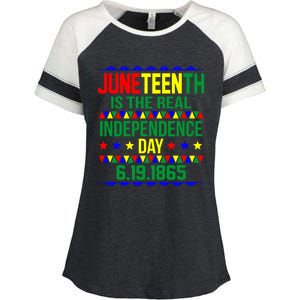 Juneteenth Real Independence Celebration Day History Graphic Gift Enza Ladies Jersey Colorblock Tee