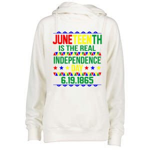 Juneteenth Real Independence Celebration Day History Graphic Gift Womens Funnel Neck Pullover Hood