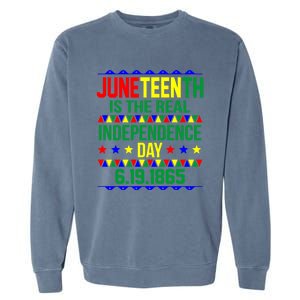 Juneteenth Real Independence Celebration Day History Graphic Gift Garment-Dyed Sweatshirt