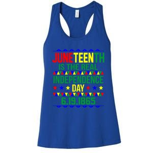 Juneteenth Real Independence Celebration Day History Graphic Gift Women's Racerback Tank