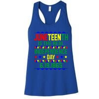 Juneteenth Real Independence Celebration Day History Graphic Gift Women's Racerback Tank