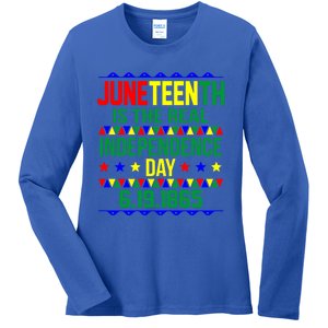 Juneteenth Real Independence Celebration Day History Graphic Gift Ladies Long Sleeve Shirt