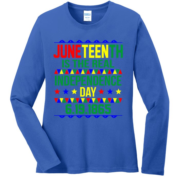 Juneteenth Real Independence Celebration Day History Graphic Gift Ladies Long Sleeve Shirt