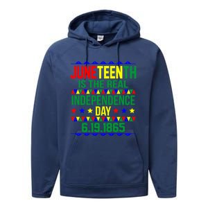 Juneteenth Real Independence Celebration Day History Graphic Gift Performance Fleece Hoodie