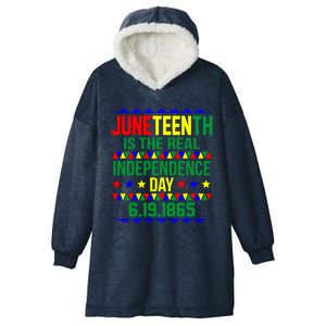 Juneteenth Real Independence Celebration Day History Graphic Gift Hooded Wearable Blanket