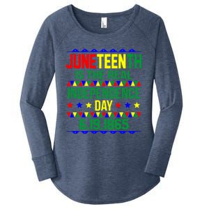 Juneteenth Real Independence Celebration Day History Graphic Gift Women's Perfect Tri Tunic Long Sleeve Shirt