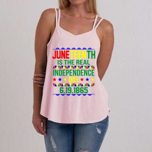 Juneteenth Real Independence Celebration Day History Graphic Gift Women's Strappy Tank