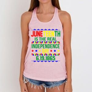 Juneteenth Real Independence Celebration Day History Graphic Gift Women's Knotted Racerback Tank