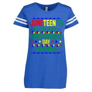 Juneteenth Real Independence Celebration Day History Graphic Gift Enza Ladies Jersey Football T-Shirt