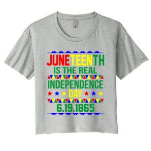 Juneteenth Real Independence Celebration Day History Graphic Gift Women's Crop Top Tee