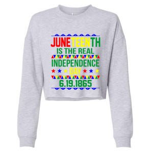 Juneteenth Real Independence Celebration Day History Graphic Gift Cropped Pullover Crew