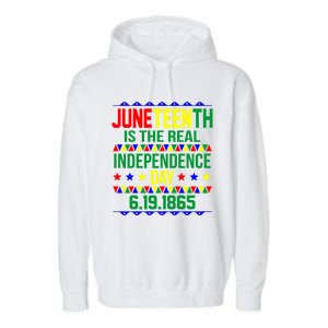 Juneteenth Real Independence Celebration Day History Graphic Gift Garment-Dyed Fleece Hoodie