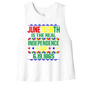 Juneteenth Real Independence Celebration Day History Graphic Gift Women's Racerback Cropped Tank