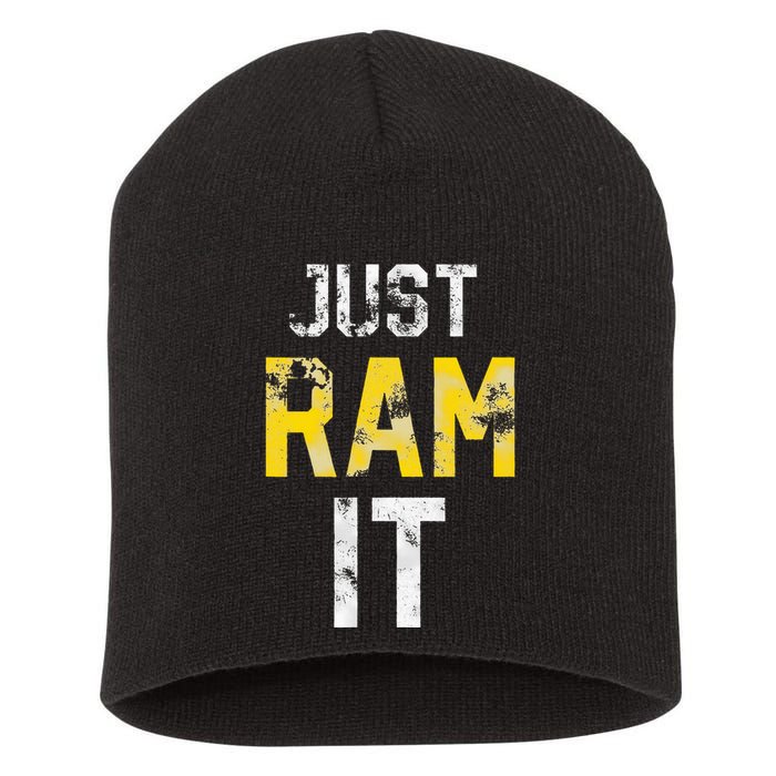 Just Ram It Funny Rams Short Acrylic Beanie