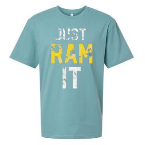 Just Ram It Funny Rams Sueded Cloud Jersey T-Shirt