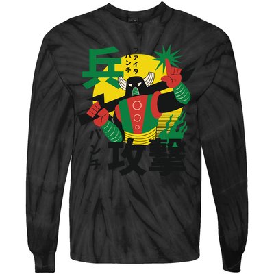 Japanese Robot Tie-Dye Long Sleeve Shirt