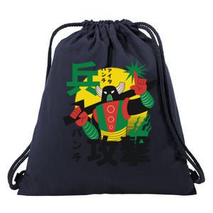 Japanese Robot Drawstring Bag