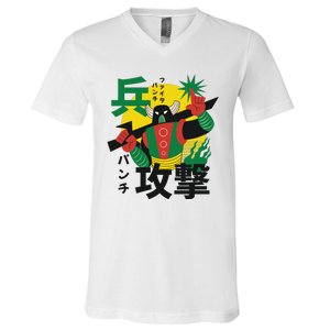 Japanese Robot V-Neck T-Shirt