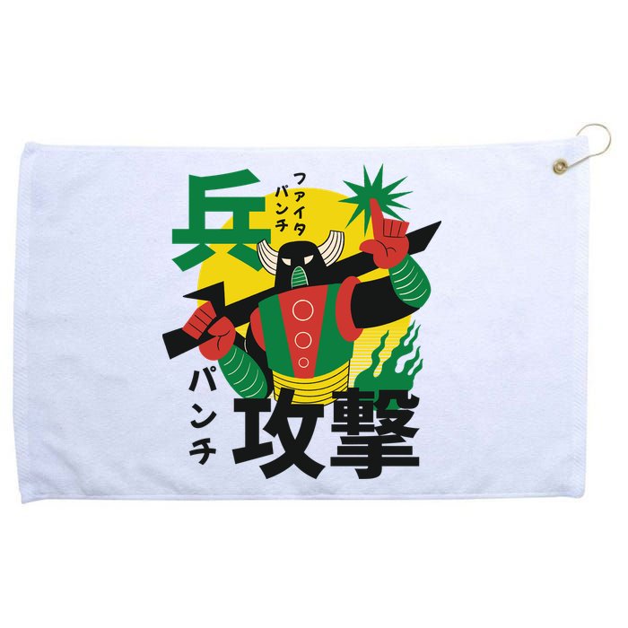 Japanese Robot Grommeted Golf Towel