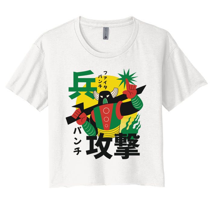 Japanese Robot Women's Crop Top Tee