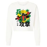 Japanese Robot Cropped Pullover Crew