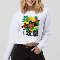 Japanese Robot Cropped Pullover Crew