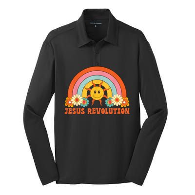 Jesus Revolution Silk Touch Performance Long Sleeve Polo