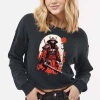 Japanese Ronin Cropped Pullover Crew