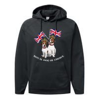 Jack Russell King Charles Coronation Party Celebration Funny Performance Fleece Hoodie