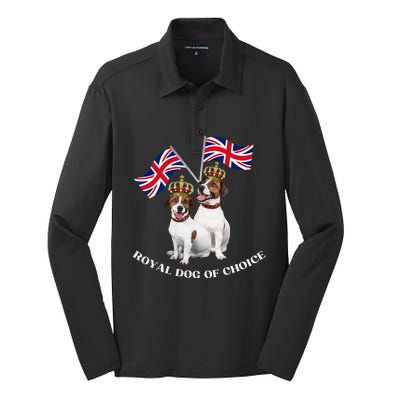 Jack Russell King Charles Coronation Party Celebration Funny Silk Touch Performance Long Sleeve Polo