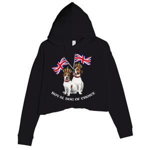 Jack Russell King Charles Coronation Party Celebration Funny Crop Fleece Hoodie