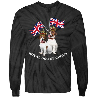 Jack Russell King Charles Coronation Party Celebration Funny Tie-Dye Long Sleeve Shirt