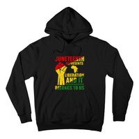 Juneteenth Represents Liberation And It Belongs To Us Gift Hoodie