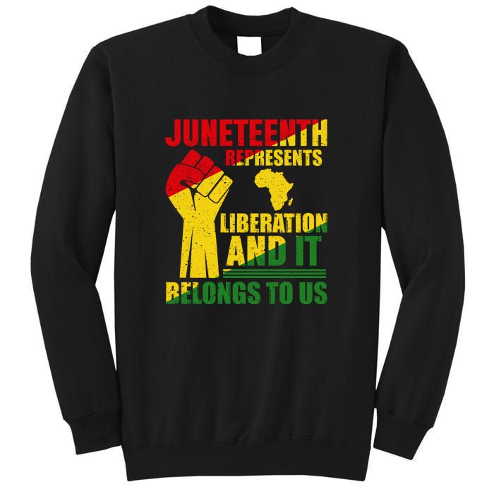 Juneteenth Represents Liberation And It Belongs To Us Gift Sweatshirt